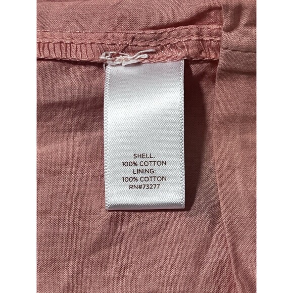 Lauren Conrad Sz. Large Pink Eyelet Fit Flair Ruffle Peasent Cottage Lined Dress - Picture 8 of 9